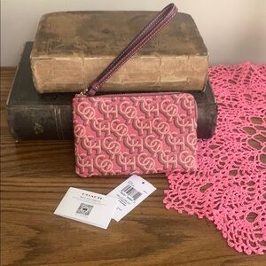 Coach Pink Wristlet Bag